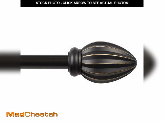 Lot 74-12894533 - Kenney KN75247 Fast Fit Easy Install Bailey Fluted End Decorative Window Curtain Rod, 66-120" Adjust...