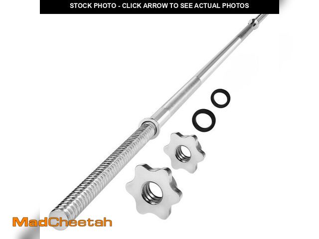 Lot 74-12569574 - Yes4All 480LB Capacity Standard Straight Barbell 60"/5FT, Weight Bar 1" Diameter with Star Lock Coll...