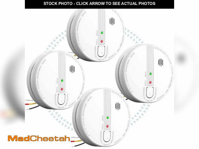 Lot 74-12977891 - Smoke Detector, Hardwired Interconnected Smoke Detectors, Smoke Alarm with Replaceable 9V Battery, I...