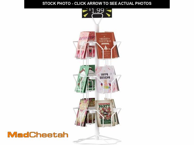Lot 74-14270857 - ORLESS Greeting Card Rack Display Stand, 3 Tier Rotating Card Holder Display Retail, 12 Pocket Metal...