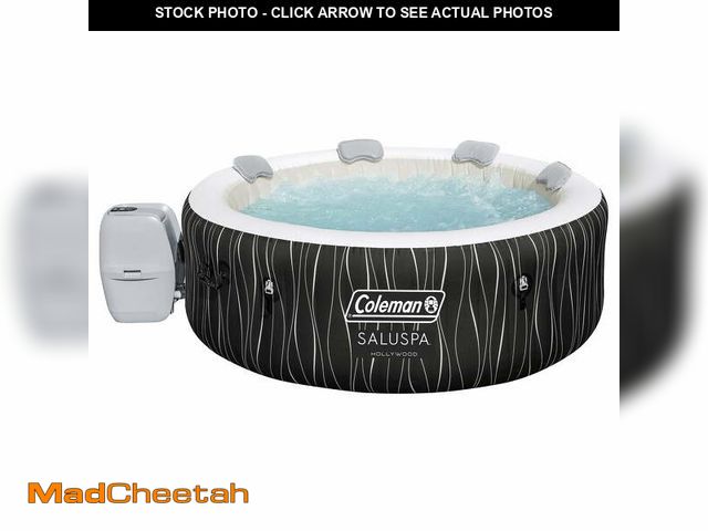 Lot 74-13778074 - Coleman SaluSpa Hollywood Luxe AirJet Round Inflatable Hot Tub with LED Lights 4-6 Person with Pump ...