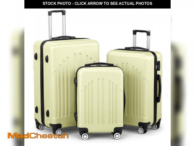 Lot 74-12514812 - Zimtown 3 Piece Hardshell Luggage Set, ABS+PC Nested Spinner Suitcase Luggage Set With TSA Lock, Min...