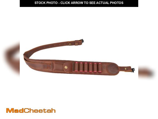 Lot 74-12443400 - TOURBON PU Leather Sling with Swivels, 12 Gauge Ammo Holder Strap, Adjustable Shotgun Bandolier for ...