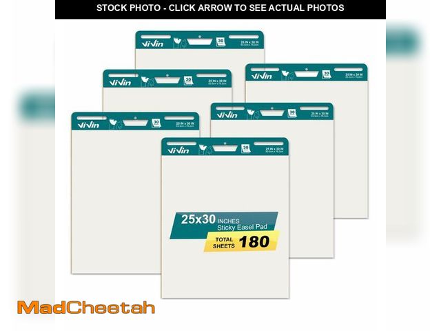 Lot 74-12868043 - ViVin Super Sticky Easel Pad, 25 x 30 Inches Flip Chart Paper for Teachers, Large Self Stick Easel P...