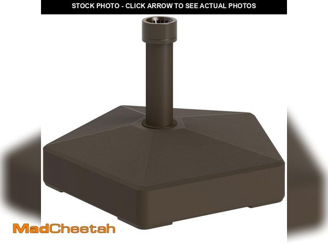 Lot 74-14344298 - Outsunny HDPE Patio Umbrella Base Holder, Heavy Duty Outdoor Umbrella Stand Base in Brown - UNUSED