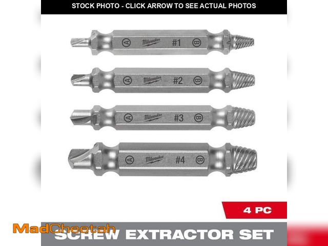 Lot 74-14411028 - Milwaukee M2 Steel Screw Extractor Set (4-Piece) - UNUSED