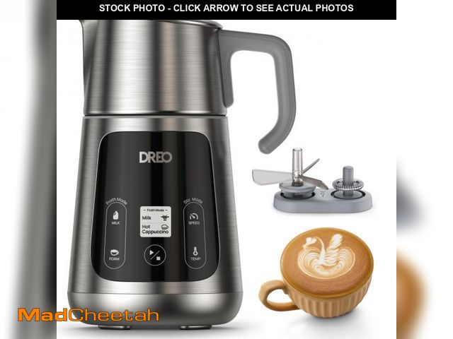 Lot 74-11746349 - Dreo All-in-1 BaristaMaker Milk Frother, Electric Foam Frother for Latte Art Microfoam and Coffee, 1...