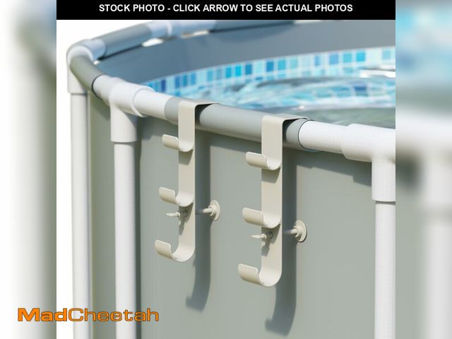 Lot 74-14271326 - POOLHOUR Pool Hooks for Poles - Adjustable 3-Hook Pool Pole Hanger for Above Ground Pool Accessories...