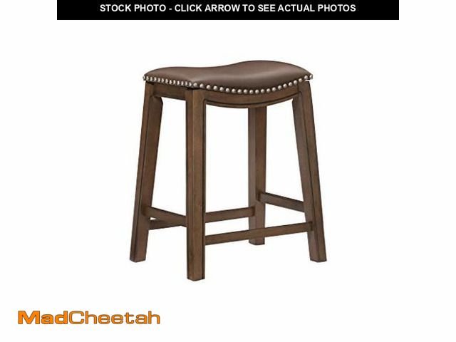Lot 74-12665102 - Homelegance Ordway Solid Wood Counter Height Stool - Saddle Kitchen Stool Counter Height Stools for ...