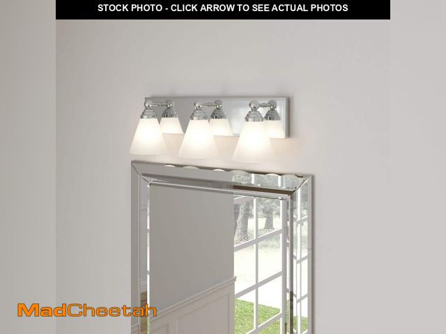 Lot 74-14113301 - Designers Fountain Hudson 21.75 in. 3-Light Chrome Transitional Vanity Light with White Opal Glass S...