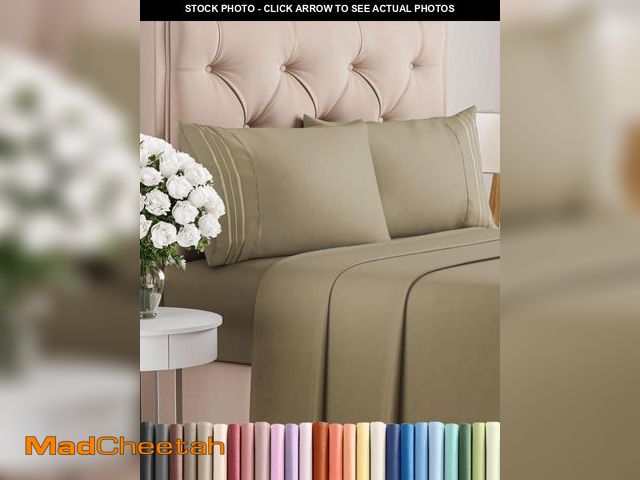 Lot 74-12441373 - Queen Size 4 Piece Sheet Set - Comfy Breathable &amp; Cooling Bed Sheets Set - Hotel Luxury Bedding ...