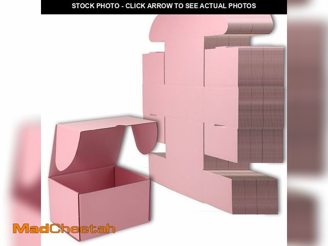 Lot 74-12714262 - Lmuze 7x5x4 inches Small Shipping Boxes Set of 50 - Pink Mailer Corrugated Cardboard Boxes for Shipp...