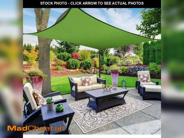Lot 74-14115313 - BOEN Sunshade Sail Canopy 13 ft. x 10 ft. Green Rectangle Awning UV Block for Outdoor Patio Garden a...