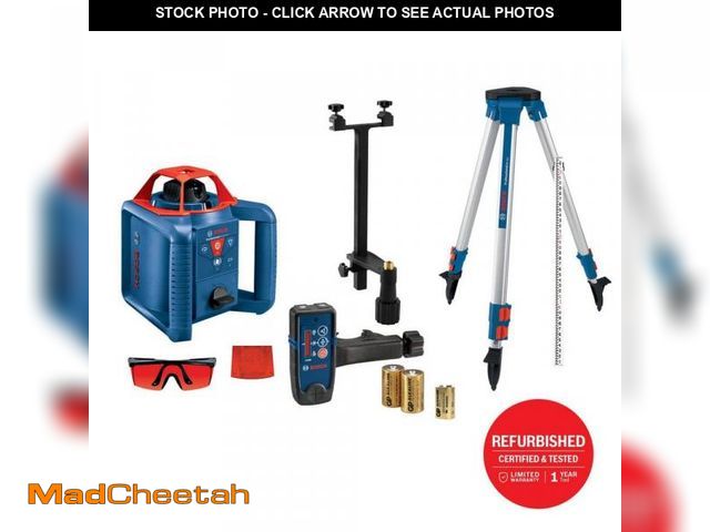Lot 74-12146443 - (MISSING TRIPOD) Bosch 800 ft. Rotary Laser Level Self Leveling Complete Kit with Hard Carrying Case...