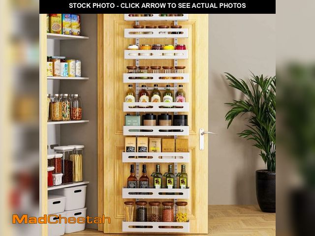 Lot 74-13584082 - Moforoco White 9-Tier Over The Door Pantry Organizer, Pantry Organization And Storage, Metal Hanging...