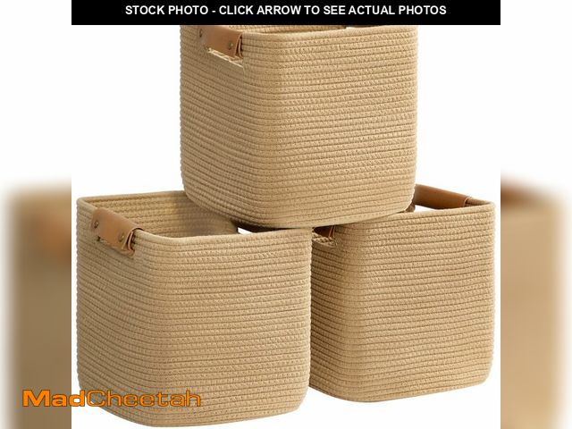 Lot 74-13623698 - danpinera 3 Pack 11 Inch Woven Baskets for Storage, Stylish Storage Baskets for Shelves, Laundry, Ba...