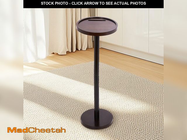 Lot 74-12701063 - GENMOUS Small Round Side Table, Drink Table for Small Spaces, End Table with Phone Holder, with a 9 ...