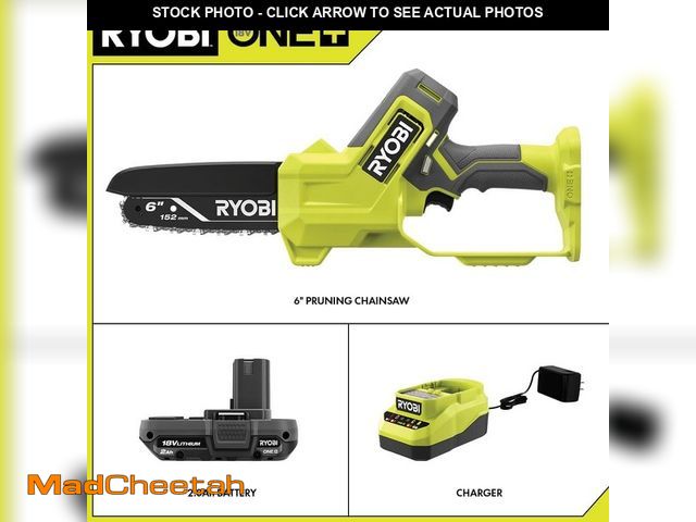 Lot 74-13778766 - RYOBI ONE+ 18V 6 in. Cordless Battery Compact Pruning Mini Chainsaw with 2.0 Ah Battery and Charger ...