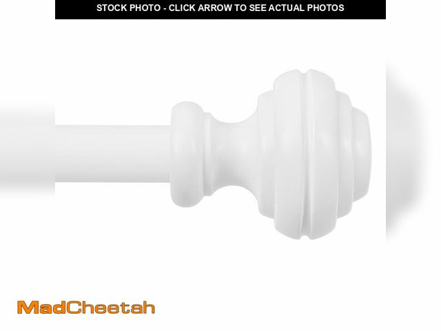 Lot 74-12707360 - White Curtain Rods for Windows 48-84 inch,3/4 inch Heavy Duty Adjustable Decorative Curtain Rod with...