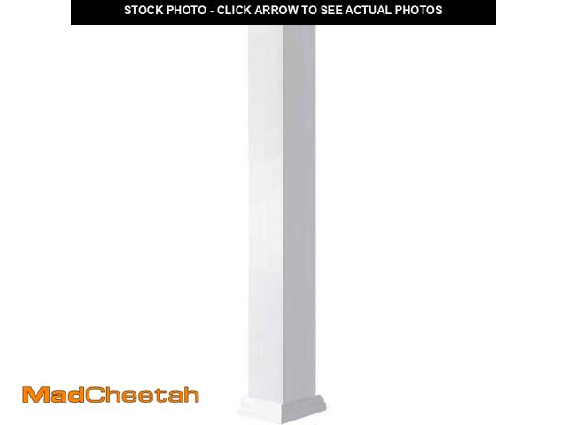 Lot 74-12932894 - Ekena Millwork 5-5/8 in. x 5 ft. Premium Square Non-Tapered Smooth PVC Column Wrap Kit Prairie Capit...