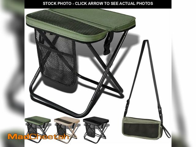 Lot 74-14209761 - Hyckuo Foldable Backpack Stool for Adults - Portable Camping Stool with Sling Bag, 300lbs Capacity f...