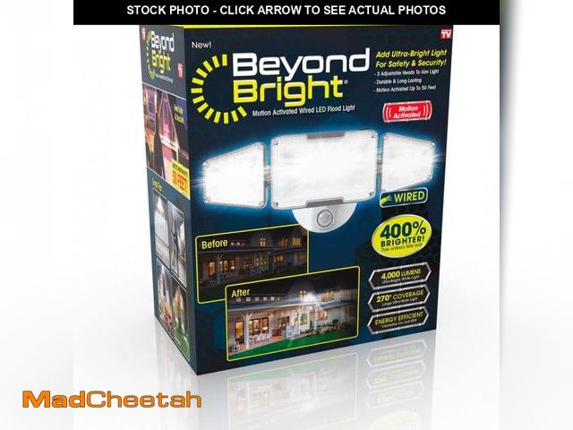 Lot 74-12411455 - Ontel Beyond Bright Motion Activated Wired LED Flood Light - Ultra-Bright, Weather-Resistant Light w...