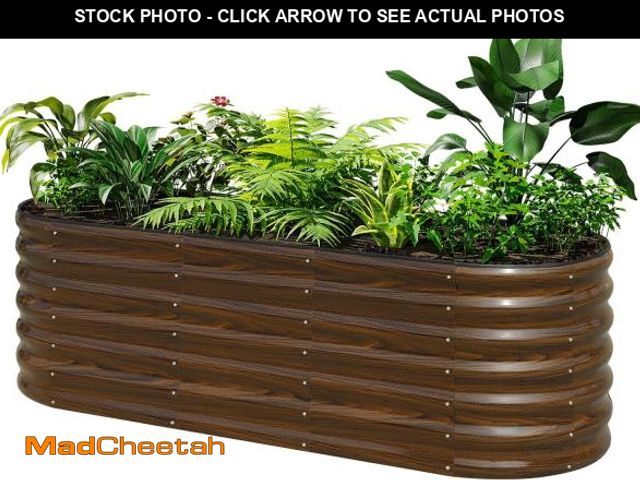 Lot 74-12398593 - SnugNiture Galvanized Steel Raised Garden Bed, 6x2x2 ft, Outdoor Oval Deep Root Planter Box for Grow...
