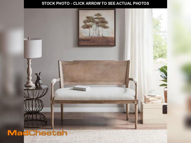 Lot 74-12492385 - Madison Park Garfield 47.25 in. Beige/Reclaimed Natural Solid Polyester 2-Seat Loveseat - UNUSED