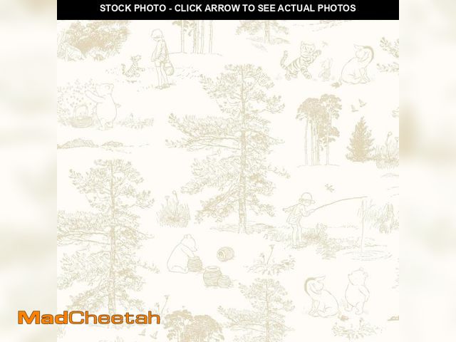 Lot 74-12096063 - Disney Winnie The Pooh Toile Beige Peel &amp; Stick Wallpaper by RoomMates, RMK12622RL - UNUSED