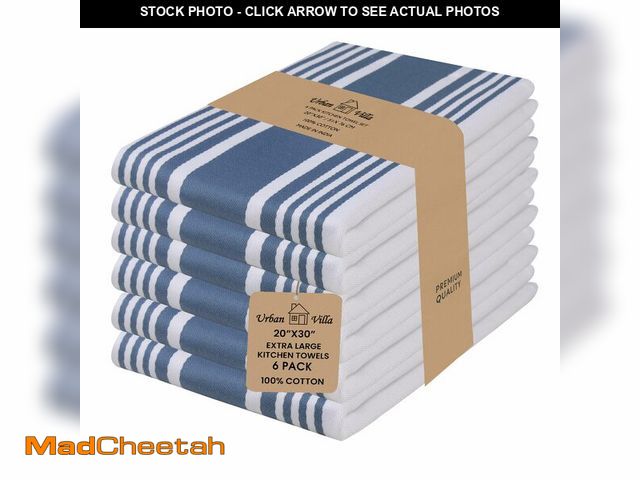 Lot 74-12718361 - Urban Villa Kitchen Towels 100% Cotton Pack of 6, Highly Absorbent Quick Drying Super Soft Premium D...