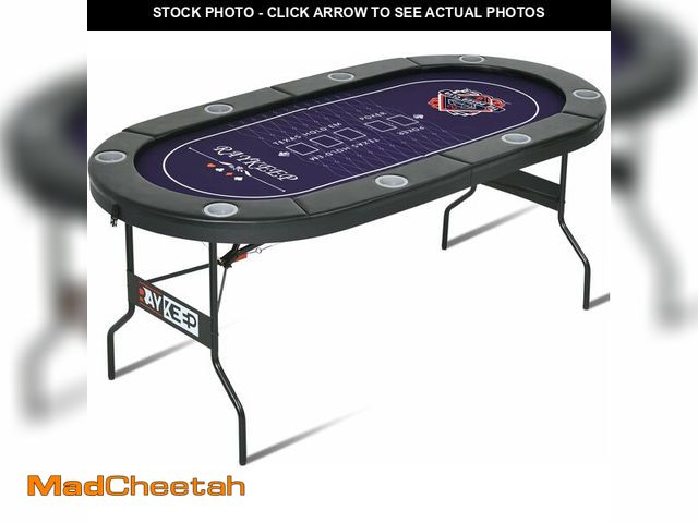 Lot 74-13734114 - RAYKEEP 71 Inch Poker Table Foldable, 8 Player Folding Poker Tables w/Collapsible Legs, Casino Grade...