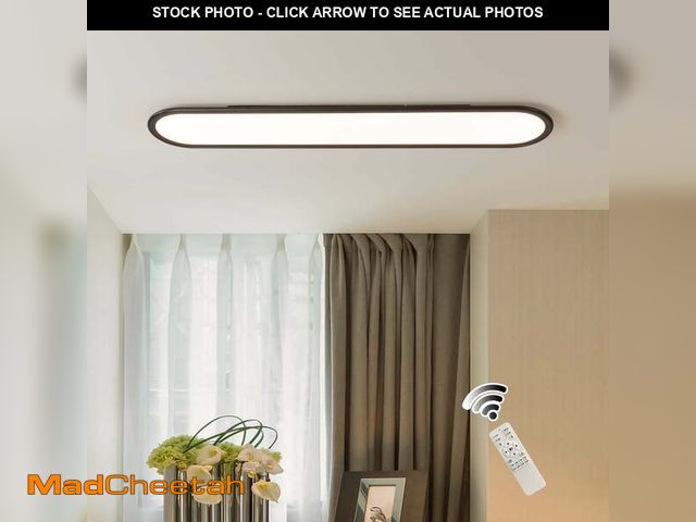 Lot 74-13044474 - Garwarm Modern Linear Ceiling Lights,48W Dimmable LED Ceiling Lamp,Full Spectrum Long Ceiling Light,...