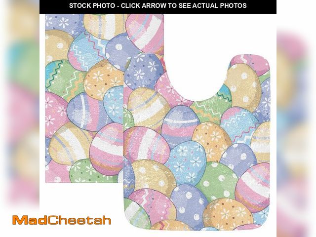 Lot 74-13574299 - SDMKA Cute Easter Eggs Absorbent Bathroom Rug Set, Extra Soft Thick Plush Bath Mat, Non-Slip Shaggy ...