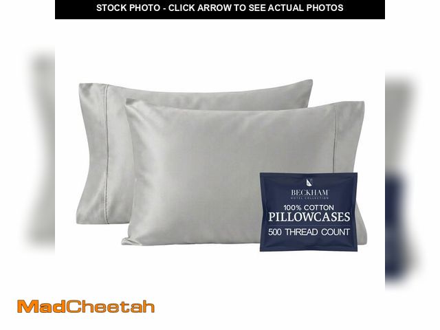 Lot 74-13540664 - Beckham Hotel Collection 100% Cotton Pillow Cases Standard/Queen Size Set of 2, 500TC, Luxury Sateen...