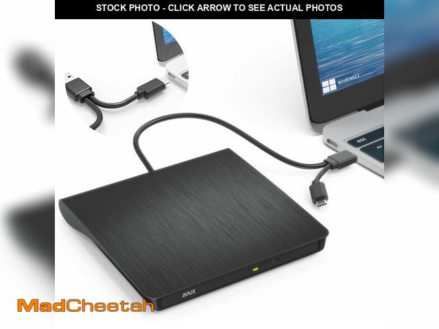 Lot 74-14208440 - External CD DVD Drive,2 in1 USB 3.0 and Type-C CD DVD Disc Reader Writer Burner Player,Slim and Port...