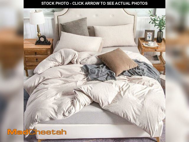 Lot 74-12330822 - PURE ERA Jersey Knit Duvet Cover Set 100% T-Shirt Cotton Super Soft Comfy 3pc Bedding Set with Zippe...