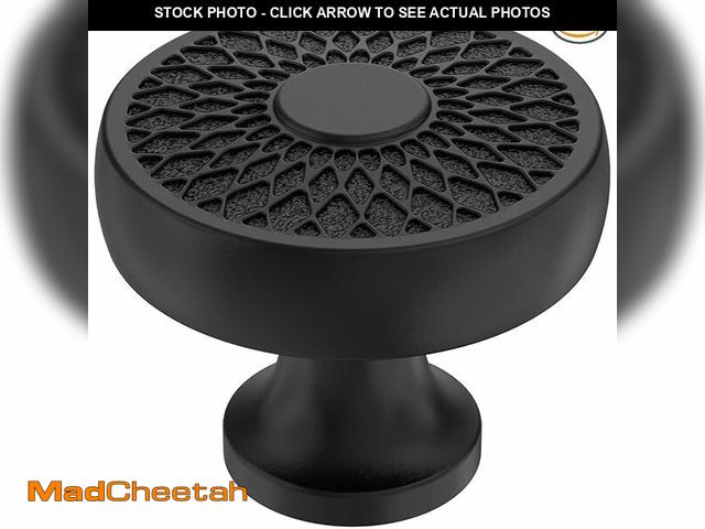 Lot 74-14259649 - Alzassbg Matte Black Matte Black Round Cabinet Knobs 30 Pack, AL0001MB | 1.4 Inch Diameter, Decorati...