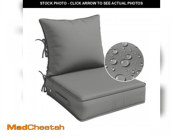 Lot 74-12474975 - Pakunoda Outdoor Deep Seat Cushion Set for Patio Furniture, Waterproof &amp; Fade Resistant, 24" L X...