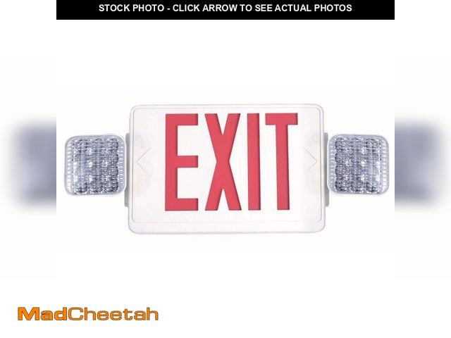 Lot 74-14374764 - 1-Pack Combo 14-Watt Equivalent Integrated LED White Exit Sign and Emergency Light with Ni-Cad 9.6-V...