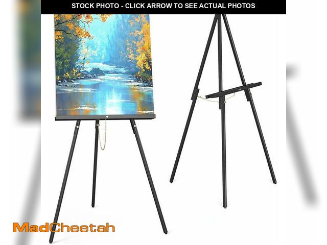 Lot 74-12667463 - Wooden Art Easel Stand - 63" Portable Tripod Wood Artist Easel - Adjustable Floor Poster Stand for P...