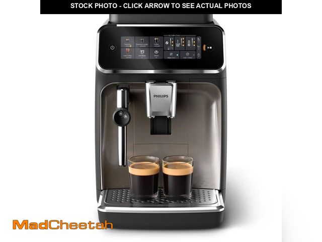 Lot 74-13112876 - Philips 2 Cup Fully Automatic Espresso Machine with Milk Frother, Black and Chrome - UNUSED