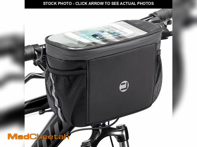 Lot 74-14341636 - WOTOW Bike Handlebar Insulated Bag, Bike Front Phone Bag Cooler Storage Pouch With TPU Touch Screen ...