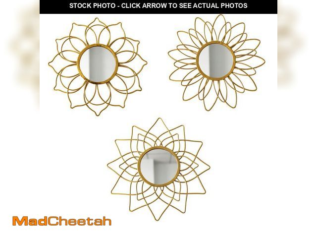 Lot 74-14211085 - Manortang Champagne Gold Round Mirrors for Wall Pack of 3 - | 9 inch Decorative Mirrors for Valentin...