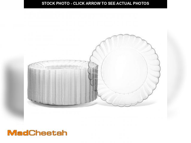 Lot 74-12440324 - Oasis Creations Premium Hard Plastic Plate Set 50 x 9Ã¢â¬Â Clear Round Plates - Washable &amp; Reu...