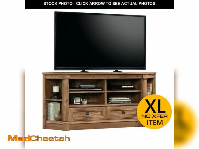 Lot 74-12661475 - Sauder Palladia Corner TV Stand For TVs Up To 60 , Vintage Oak Finish - UNUSED