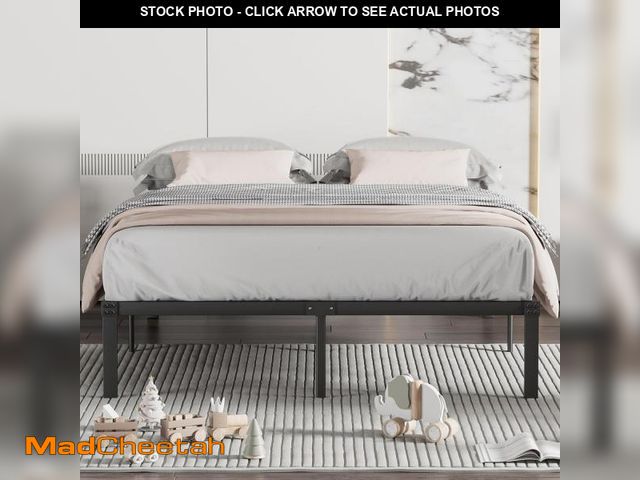 Lot 74-12098586 - VECELO 14 Inch Queen Metal Platform Bed Frame,Heavy Duty Steel Slat/Easy Assembly Mattress Foundatio...