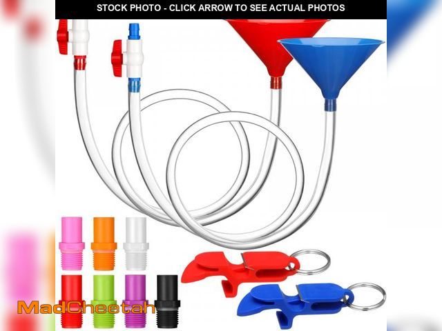 Lot 74-12443944 - Vertintong 2 Set Beer Bong Tube and Funnel with Valve, 5.9 ft Kink Free Hose Drinking Funnel with 8 ...