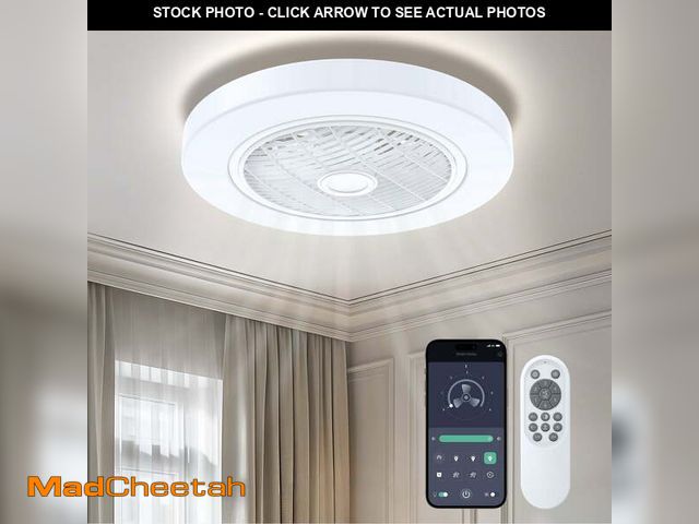Lot 74-14087253 - BLITZWILL 21in Ceiling Fan with Light, 6-Speed Reversible, Dimmable LED Timing with Remote &amp; APP...