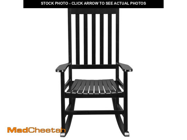 Lot 74-12558017 - Karl home Black Wood Outdoor Rocking Chair - USED