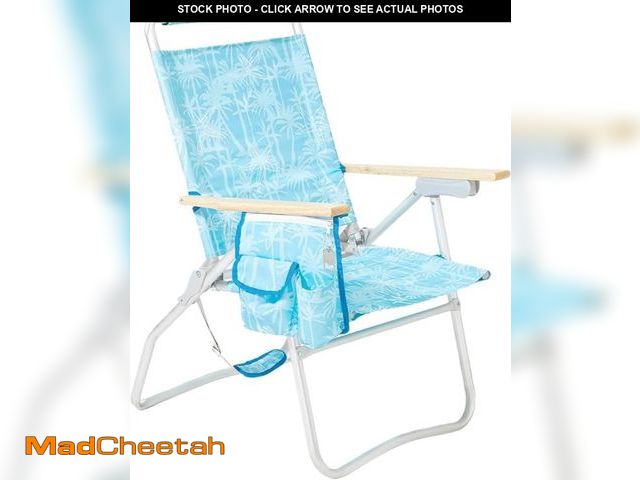 Lot 74-12144451 - #WEJOY High Back Beach Chair, 4 Position Adjustable Heavy Duty Aluminum Folding Backpack Camping Cha...